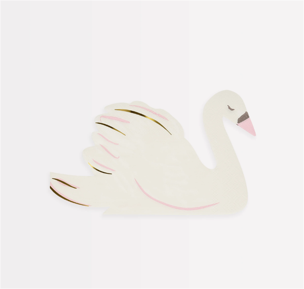 Meri Meri - Kuğu Şekilli Peçete - 16 Adet