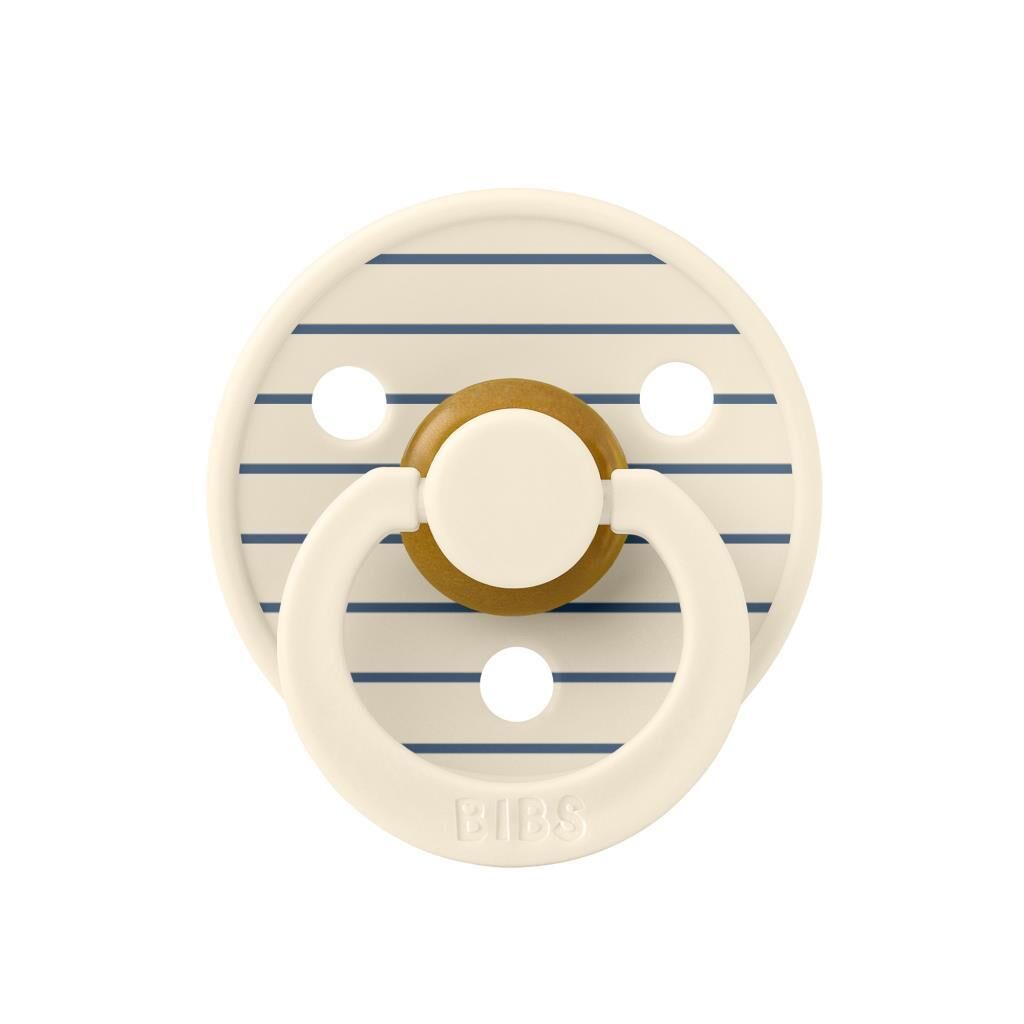 Bibs Emzik, Pin Ivory / Steel Blue (0-6 Ay)