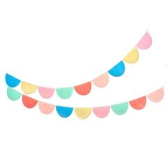 Meri Meri - Rainbow Tissue Paper Scallop Garlands - Gökkuşağı Yarım Ay Asılan Süs