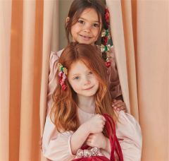 Meri Meri - Payetli Ve Kadife Mini Fiyonklu Saç Tokaları - 6 Adet