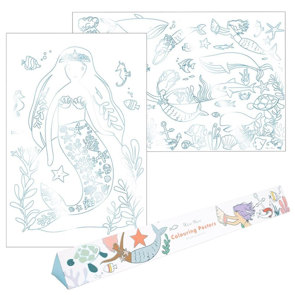 Meri Meri - Mermaid Colouring Posters - Deniz Kızı Boyamalı Poster