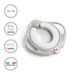 OKBaby Bebek Banyo Seti Pinguo Soft Klozet Adaptörü + Pasha Eğitici Koltuk Oturak A.Gri