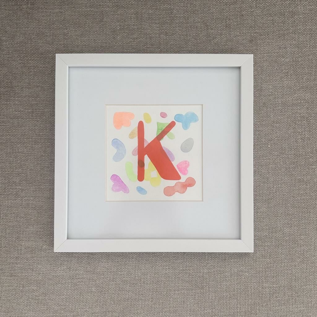 Blink Petit K Harfi Çerçeveli Tablo