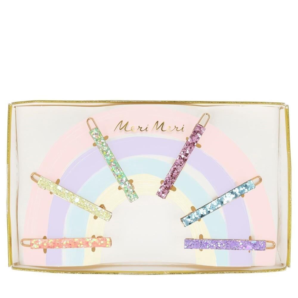 Meri Meri - Glitter Rainbow Hair Clips - Simli Gökkuşağı Toka
