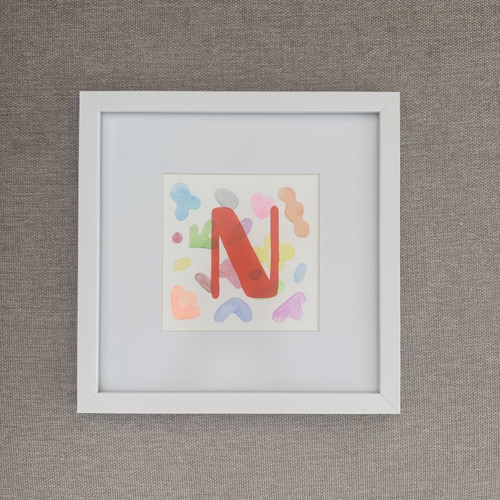 Blink Petit N Harfi Çerçeveli Tablo