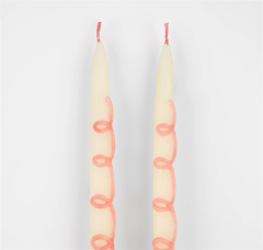 Meri Meri - Pembe Desenli Mum - 2 Adet