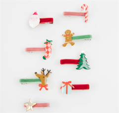 Meri Meri - Jolly Christmas Saç Tokaları - 8 Adet