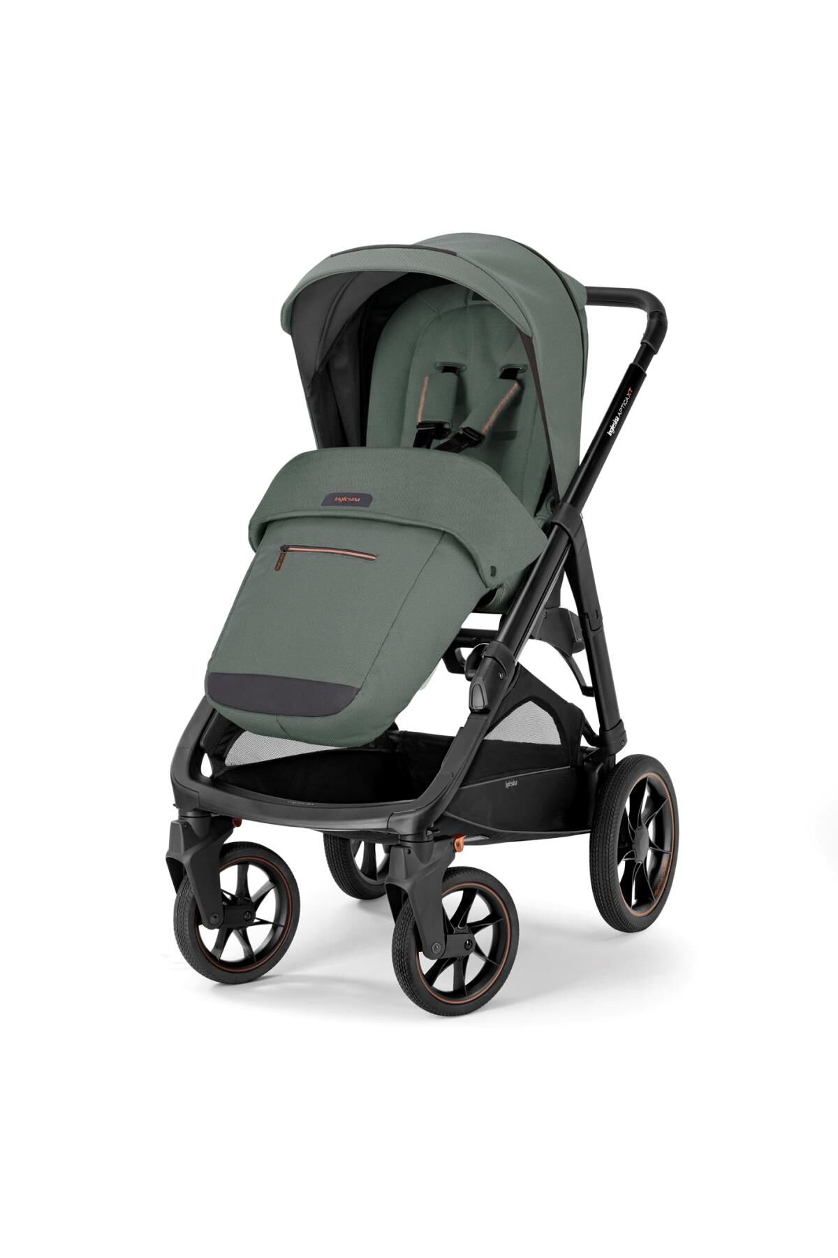 Inglesina Aptica XT Glam Tek El Tek Hamle ile Katlanıp Açılan Çift Yön Bebek Arabası - Taiga Green