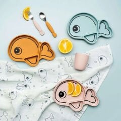 Done by Deer - Sea Friends - Paslanmaz Çelik Çatal ve Kaşık Seti - Pembe