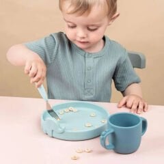 Done by Deer - Deer Friends - Paslanmaz Çelik Çatal, Kaşık ve Bıçak Seti - Mavi