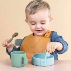 Done by Deer - Deer Friends - Paslanmaz Çelik Çatal, Kaşık ve Bıçak Seti - Gri