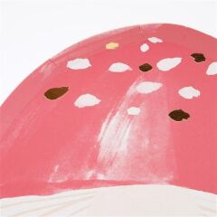 Meri Meri - Fairy Toadstool Plates - Perili Mantar Tabaklar - 8'Li