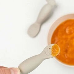 Done by Deer - Tiny Farm - 2'li Silikon Alıştırma ve Püre Kaşık Seti - Bej