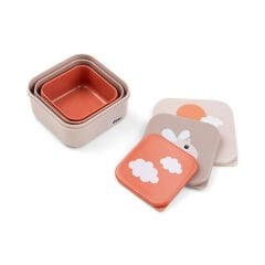 Done by Deer - Happy Clouds - 3'lü Saklama Kabı - Pembe