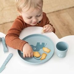 Done by Deer - Happy Dots - Çatal, Kaşık ve Bıçak Seti - Mavi