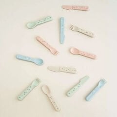 Done by Deer - Happy Dots - Çatal, Kaşık ve Bıçak Seti - Mavi