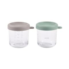 Beaba Cam Mama Kavanozu 2'li Set, Sage green/Gazelle (250 ml)