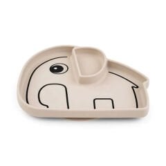 Done by Deer - Elphee - Vakumlu Bölmeli Silikon Tabak - Bej