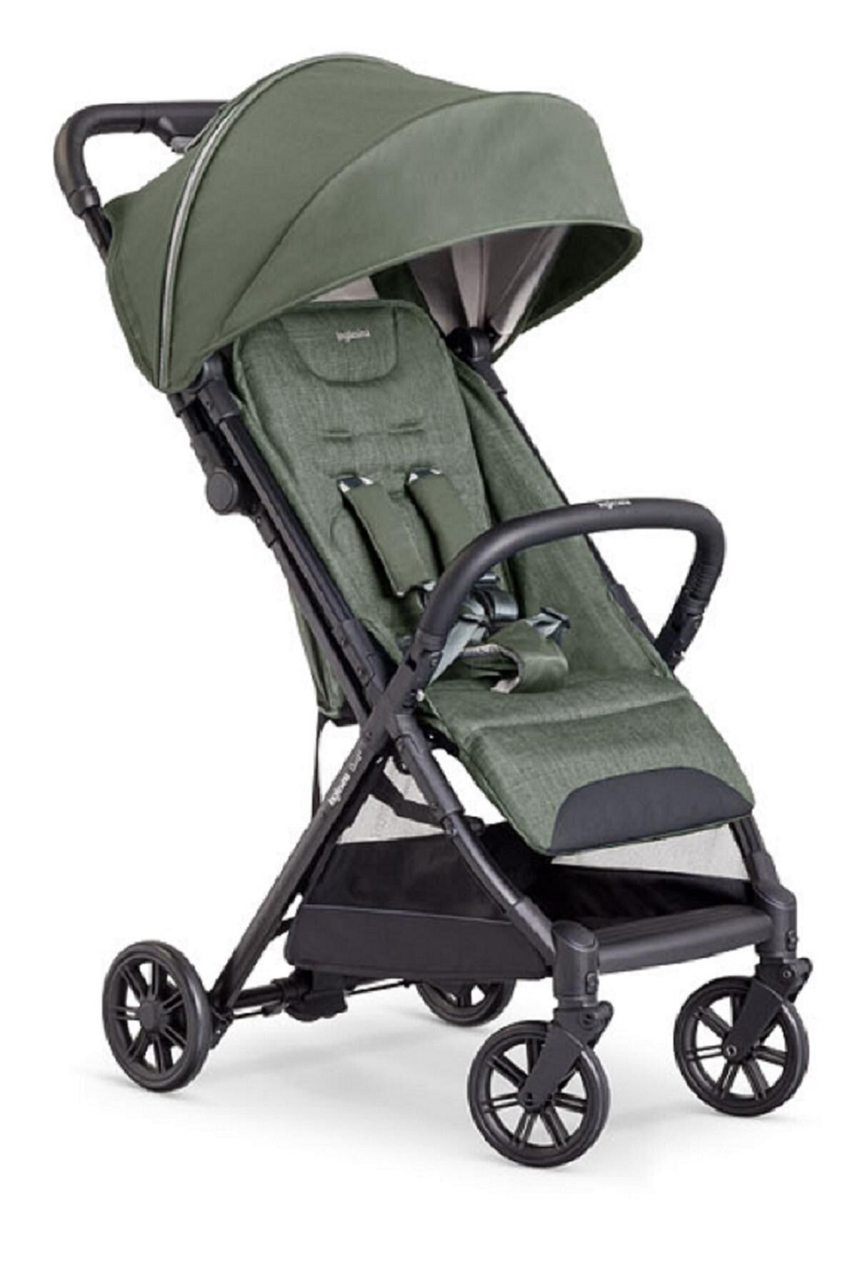 Inglesina Quid2+ Tek El Tek Hamle ile Katlanıp Açılan Kabin Boy Bebek Arabası - Crocodile Green