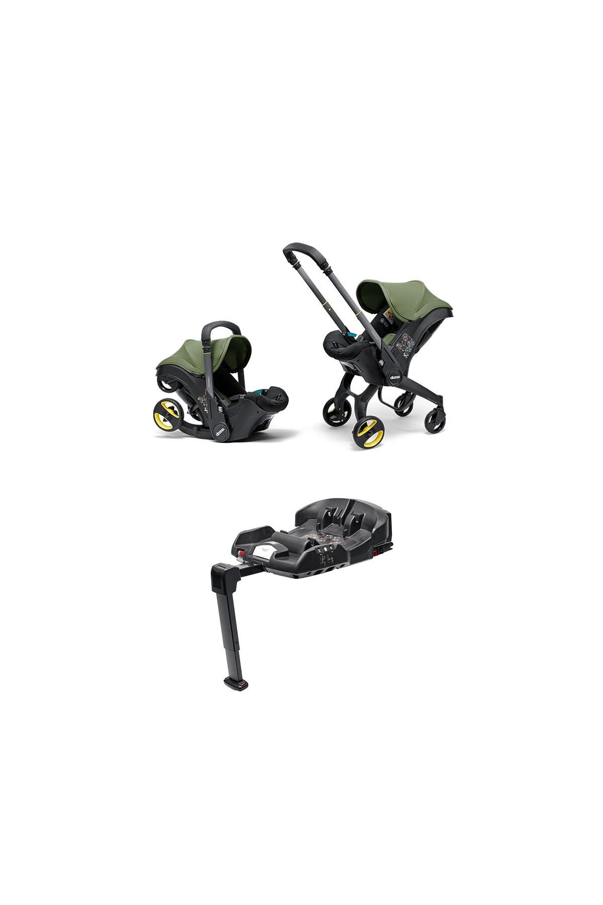 Doona i Bebek Arabasına Dönüşen i-Size Ana Kucağı Oto Koltuğu Isofix Baza Hediyeli - Desert Green