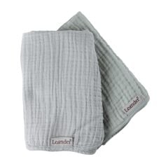 Leander Matty 2li Set Müslin Örtü, Pearl Grey / Sage Green