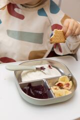 Beaba Paslanmaz Çelik Çatal Bıçak Kaşık Seti, Misty green