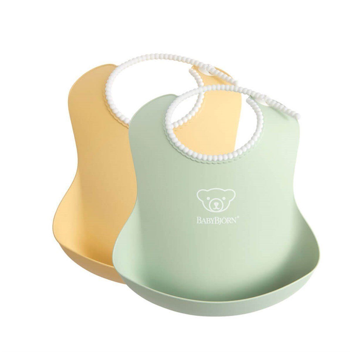 BabyBjörn 2´li Yumuşak Plastik Mama Önlüğü Powder Yellow / Green
