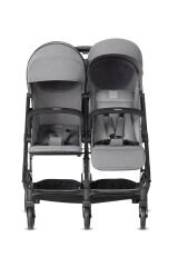 Inglesina Twin Sketch Tek El Tek Hamle ile Katlanıp Açılan İkiz Bebek Arabası - Grey