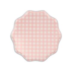 Meri Meri - Gingham Plates - Damalı Tabaklar - S - 12'Li