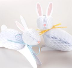 Meri Meri - Tavşan Honeycomb Masa Süsü - 6 Adet