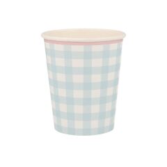 Meri Meri - Gingham Cups - Damalı Bardaklar - 12'Li