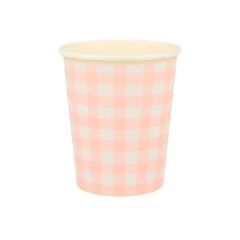 Meri Meri - Gingham Cups - Damalı Bardaklar - 12'Li