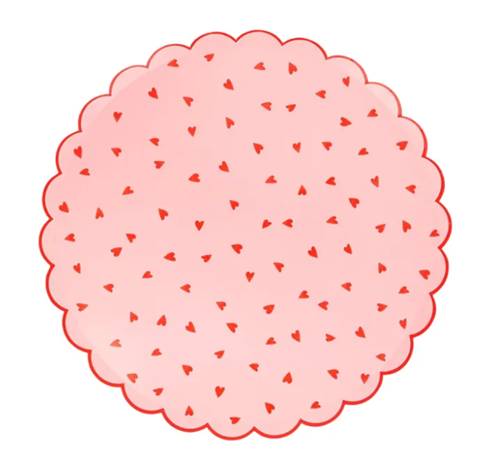 Meri Meri - Kalpli Tabaklar - L - 8 Adet