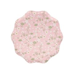 Meri Meri - Ditsy Floral Plates - Çiçekli Tabaklar - M - 12'Li