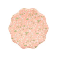 Meri Meri - Ditsy Floral Plates - Çiçekli Tabaklar - M - 12'Li