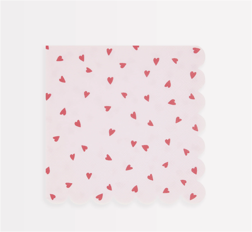 Meri Meri - Kalpli Peçete - L - 16 Adet