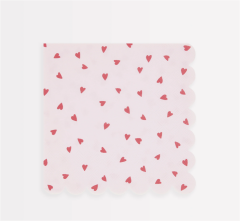 Meri Meri - Kalpli Peçete - L - 16 Adet