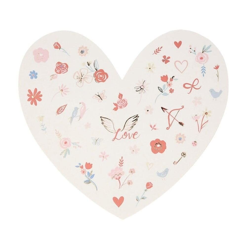 Meri Meri - Valentine’S Mini Sticker Sheets - Kalp & Çiçek Desenli Mini Çıkartmalar - 5'Li