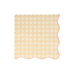 Meri Meri - Gingham Napkins - Damalı Peçeteler - L - 20'Li