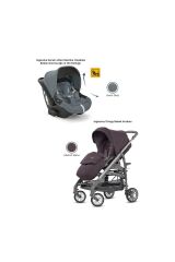 Inglesina Trilogy Tek El Katlanır Bebek Arabası + Darwin Recline Yatabilen Ana Kucağı - Union Grey