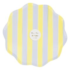 Meri Meri - Pastel Çizgili Tabaklar - L - 8 Adet