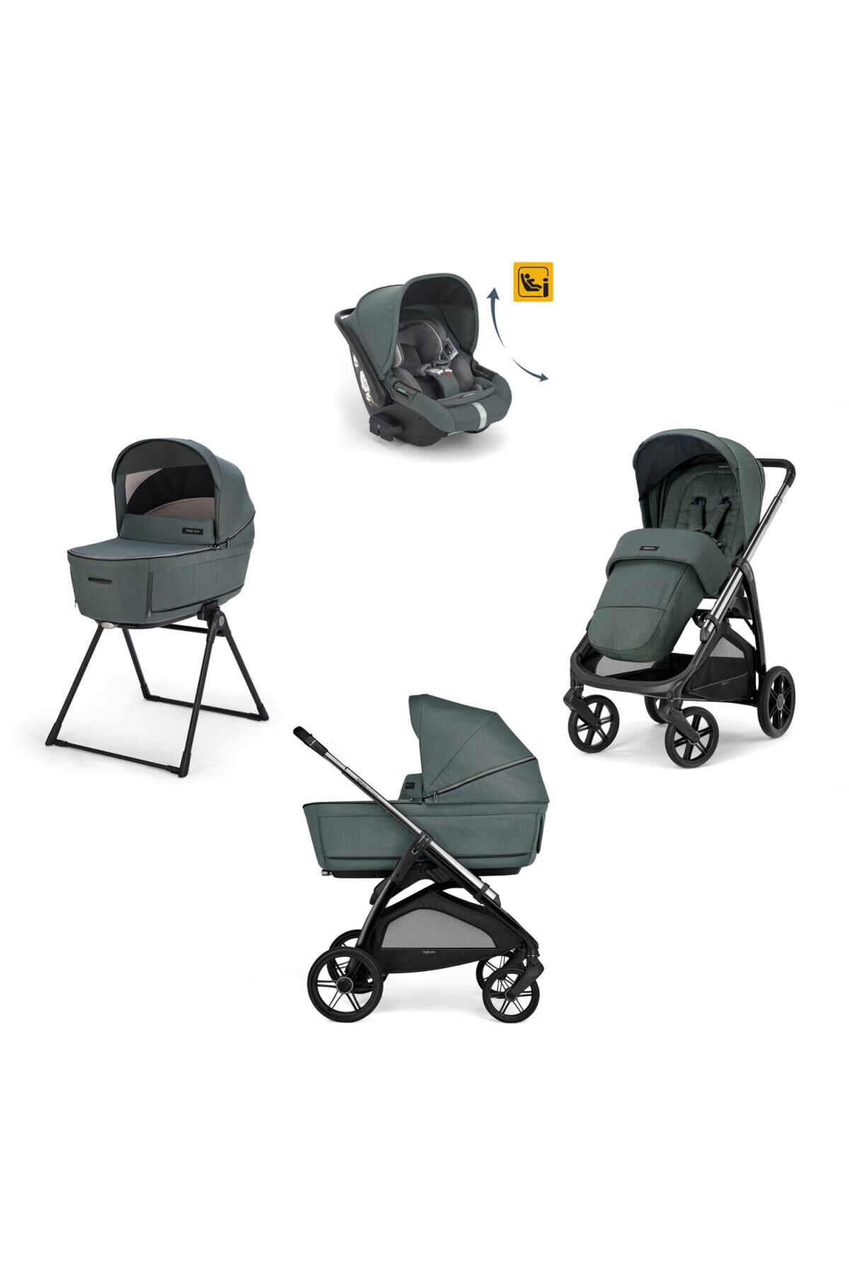 Inglesina Aptica Glam Bebek Arabası & Darwin Recline Ana Kucaklı 4'lü Sistem - Emerald Green
