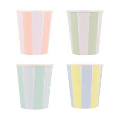 Meri Meri - Pastel Çizgili Bardaklar - 8 Adet