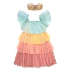 Meri Meri - Rainbow Ruffle Princess Dress-Up - 3-4 Years - Fırfırlı Gökkuşağı Elbisesi - 3-4 Yaş