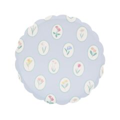 Meri Meri - Bloomsbury Çiçek Desenli Tabaklar - M - 8 Adet