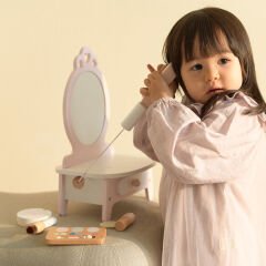 Classic World Ahşap Makyaj Masası - Pembe