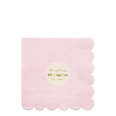 Meri Meri - Pale Pink Napkins - Açık Pembe Peçeteler - L - 20'Li