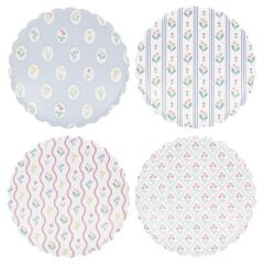 Meri Meri - Bloomsbury Çiçek Desenli Tabaklar - L - 8 Adet