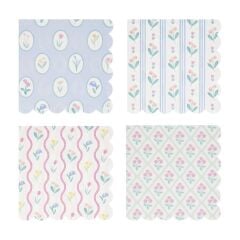 Meri Meri - Bloomsbury Çiçek Desenli Peçeteler - L - 16 Adet