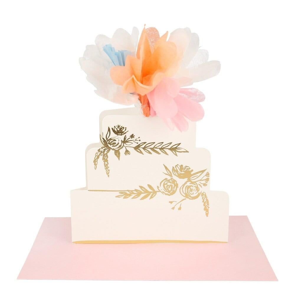 Meri Meri - Floral Cake Card - Çiçekli Pasta Tebrik Kartı